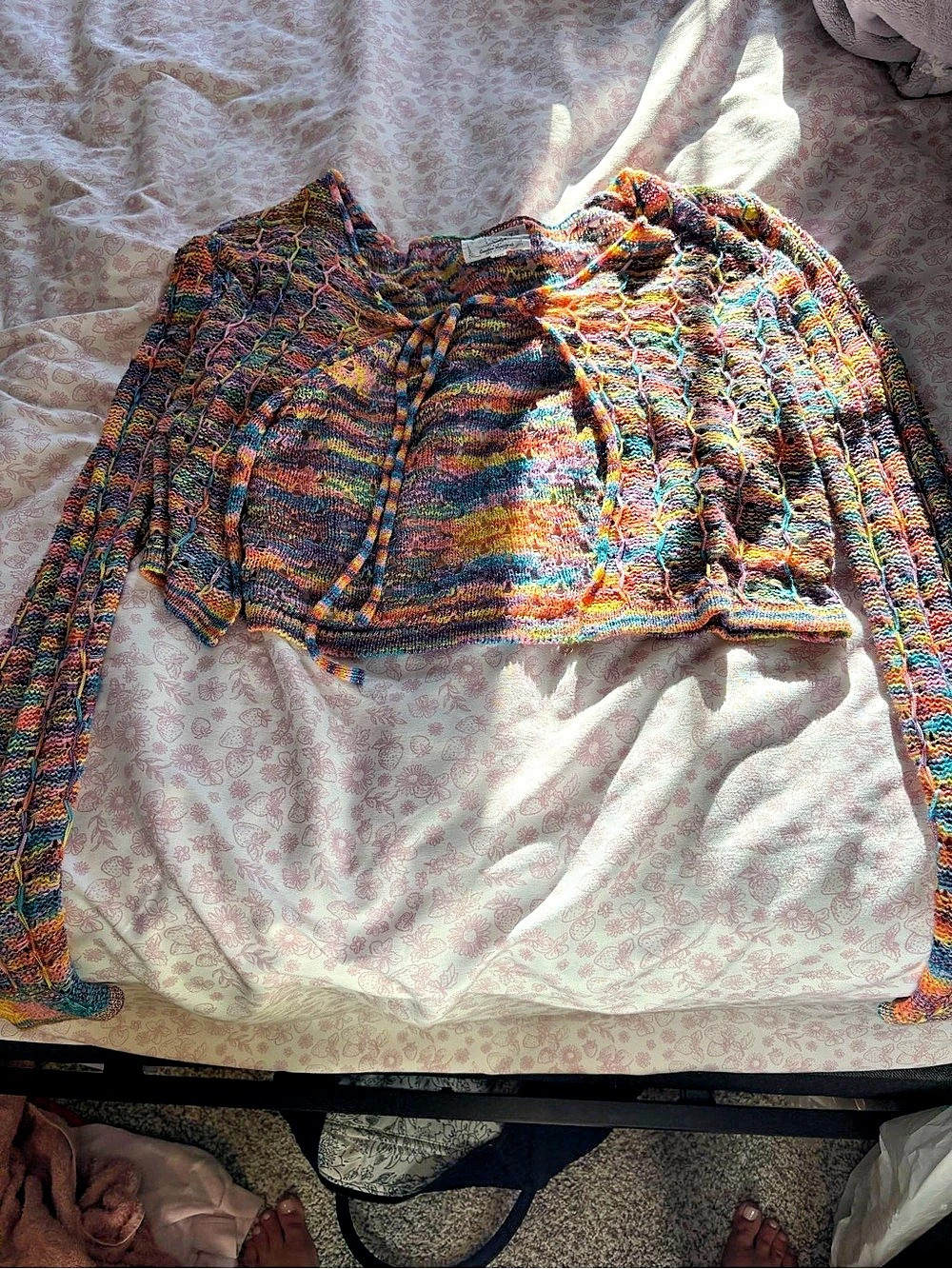 Free People Multicolor Cropped Shrug Size XS Like New